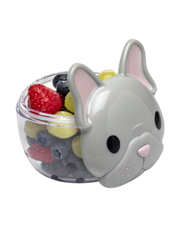 Melii Bulldog Snack Container, Grey