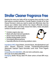 Friendly Organic 250ml Fragrance Free Stroller & Car Seat Cleaner, Clear