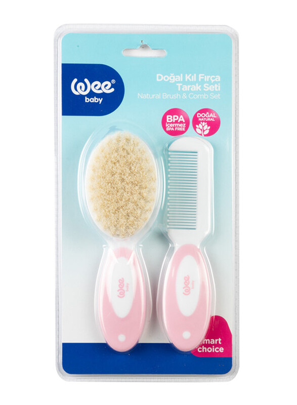 

Wee Baby Natural Brush & Comb Set, 0-3 Months, White