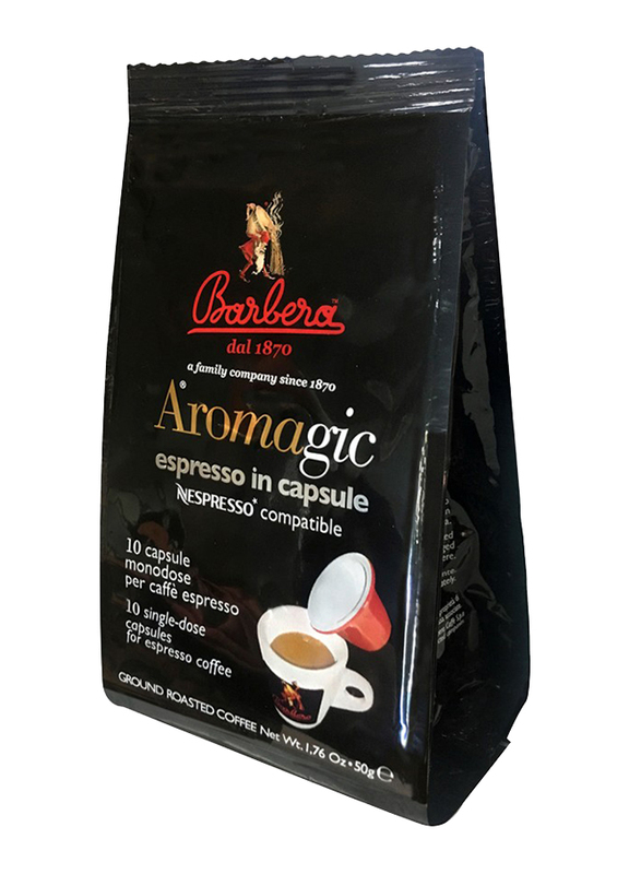 Barbera Aromagic Espresso Coffee Capsules, 10 Capsules x 5g