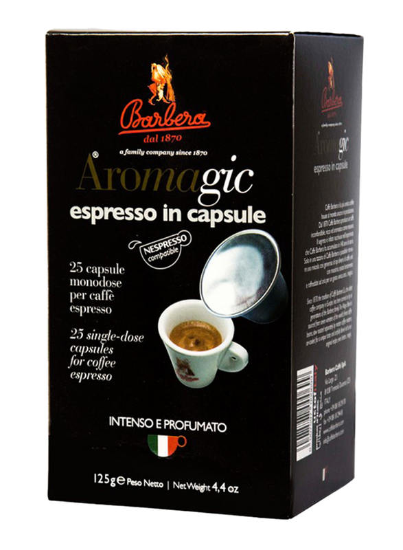 Barbera Aromagic Espresso Coffee Capsules, 25 Capsules x 5g