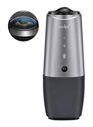 CoolPo AI Huddle Pana-Video Conference Speaker with 360° Webcam, Black