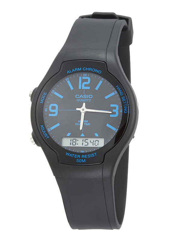 

Casio Analog/Digital Quartz Watch for Men with Resin Band, Water Resistant, AW-90H-2BVDF, Black