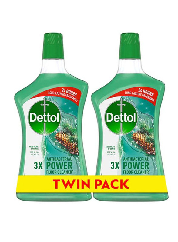 Dettol Pine Anti-Bacterial Floor Cleaner, 2 Bottles x 900ml