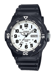 Casio Analog Quartz Watch for Men with Resin Band, Water Resistant, MRW-200H-7B, Black-White