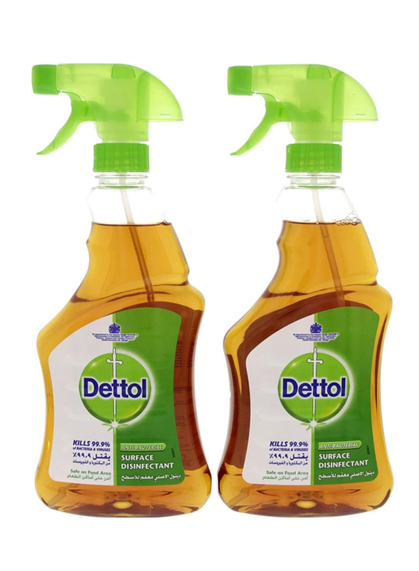 Dettol Anti-Bacterial Surface Disinfectant Spray, 2 Bottles x 500ml