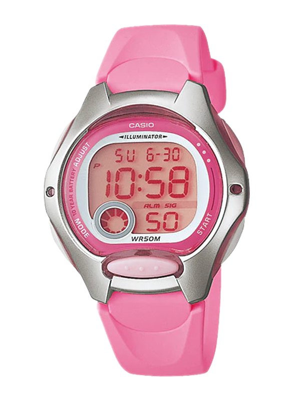 Casio Digital Watch for Women with Resin Band, Water Resistant, LW-200-4BVDF, Pink-Transparent