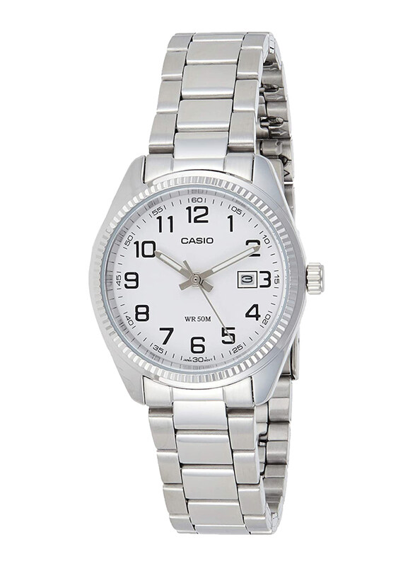 

Casio Analog Watch for Women with Stainless Steel Band, Water Resistant, LTP-1302D-7BV, Silver-White