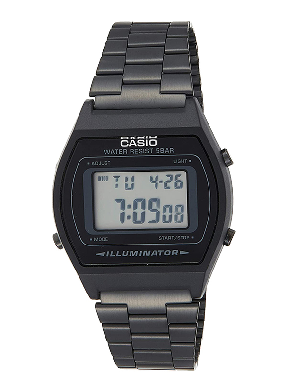 Casio Digital Watch for Men with Stainless Steel Band, Water Resistant, B640WB-1ADF, Black