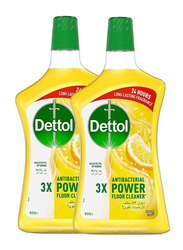 Dettol Lemon Anti-Bacterial Floor Cleaner, 2 Bottles x 900ml
