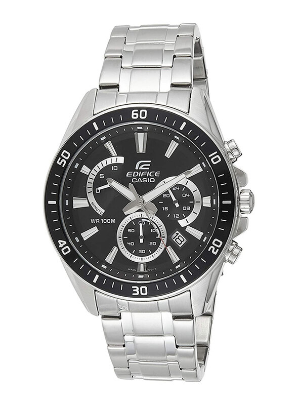 

Casio Edifice Analog Watch for Men with Stainless Steel Band, Water Resistant with Chronograph, EFR-552D-1AVUDF, Silver-Black/Silver