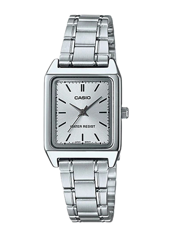 Casio Analog Watch for Women with Stainless Steel Band, Water Resistant, LTP-V007D-7EUDF, Silver