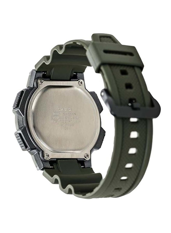Casio Youth Series Digital Watch for Men with Resin Band, Water Resistant, AE-1000W-3A, Green-Black