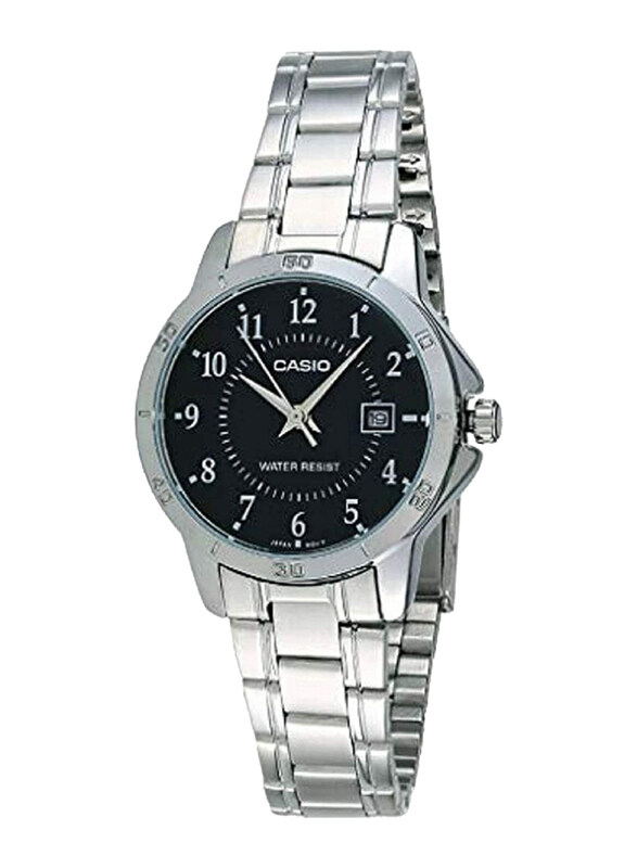 

Casio Analog Quartz Watch for Women with Stainless Steel Band, Water Resistant, LTP-V004D-1B, Silver-Black