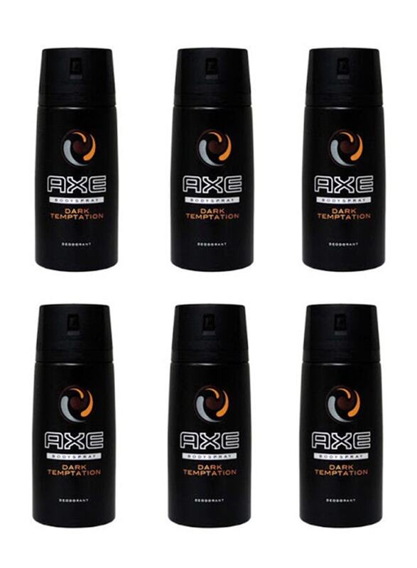 AXE Dark Temptation Deodorant Body Spray for Men, 150ml, 6 Pieces