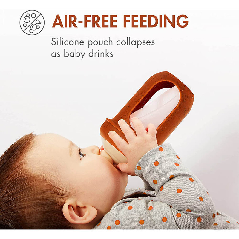 Boon Anti-Colic Nursh Baby Feeding Bottle, 236ml, Pack of 3, Speckle