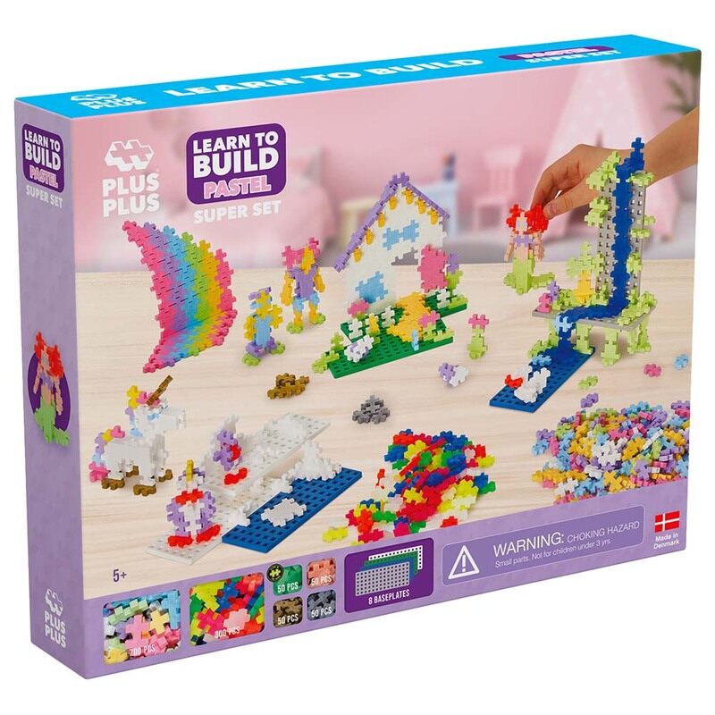 

Plus Plus Pastel Learn To Build Set, 700 Pieces, Ages 5+