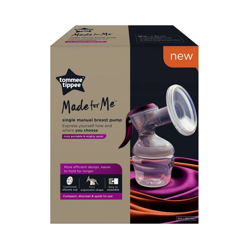 Tommee Tippee Made for Me Manual Breast Pump, Clear/Pink