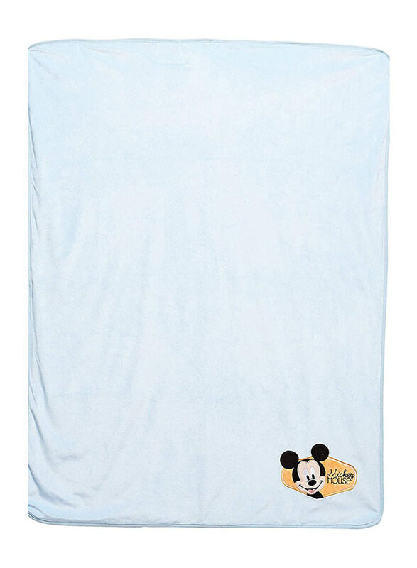 

Mickey Mouse Disney Mickey Satin Velvet Infant Baby Stroller Blanket, 76 x 102cm, Blue