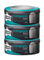 Tommee Tippee 3-Piece Twist & Click Advanced Nappy Disposal Sangenic Tec Refills, Grey