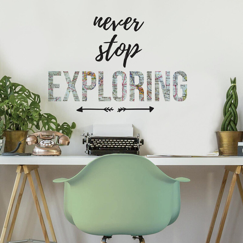 

Roommates Never Stop Exploring Quote Peel & Stick Wall Decals, Multicolour