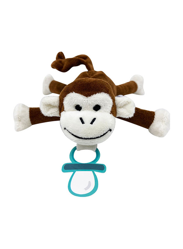 Babyworks Pacifier Holder Plush Toy Cheeky Monkey Miki, Multicolour