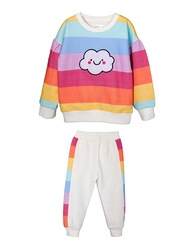 Aiko Infant Sweat Top & Joggers Set for Baby Unisex, 2 Pieces, 12-18 Months, Rainbow