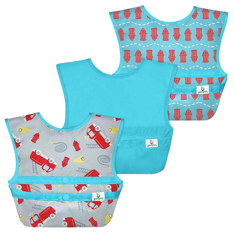 

Green Sprouts Snap & Go Easy Wear Firetruck Bibs, 3 Pieces, Multicolour