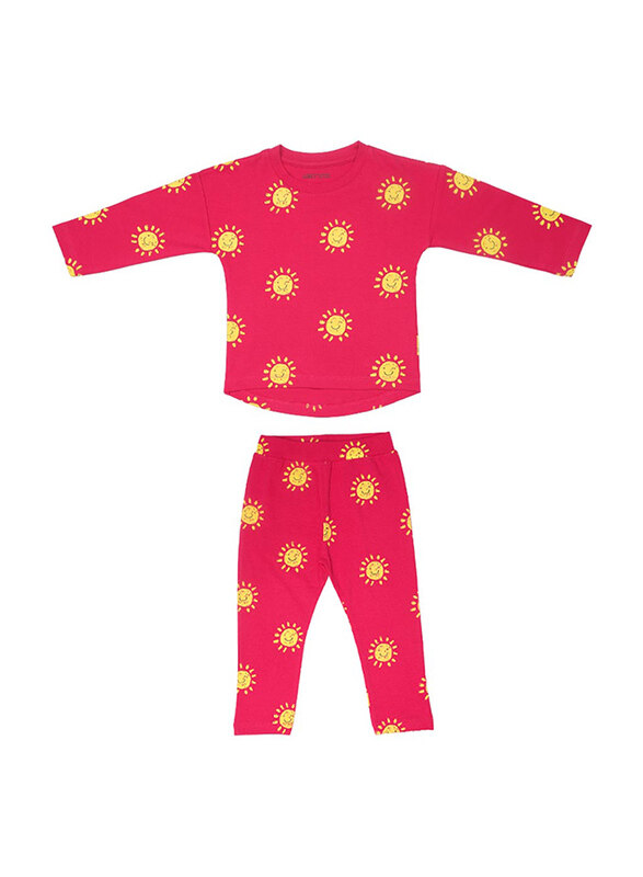 

Aiko Infants Cute Smiles T-Shirt & Pyjama Set, 2 Piece, 3-6 Months, Pink