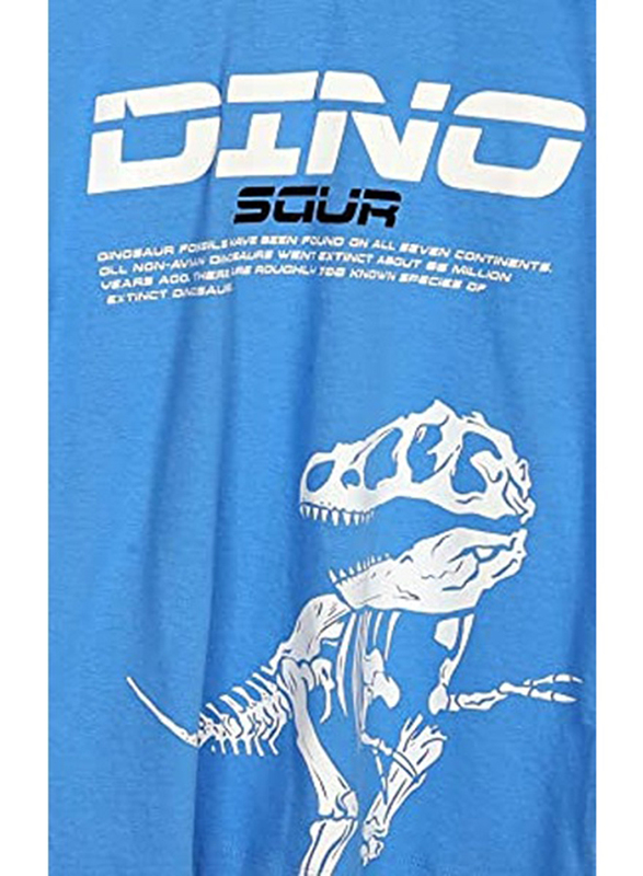 Aiko Cotton Dinosaur Stylish Printed T-Shirt & Short Pant Set for Boys, 3-4 Years, Blue