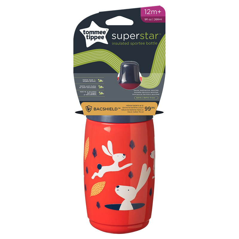Tommee Tippee Superstar Insulated Sportee Bottle, 266ml, Red