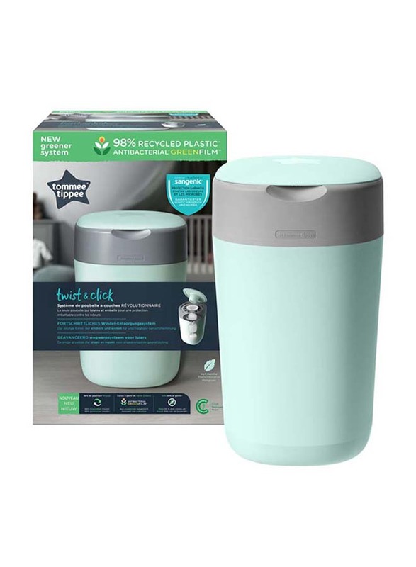 Tommee Tippee Twist and Click Advanced Nappy Bin, Green