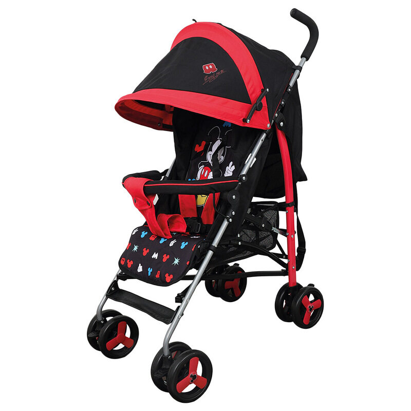 

Disney Mickey Mouse Lightweight Adventure Stroller, Black/Red