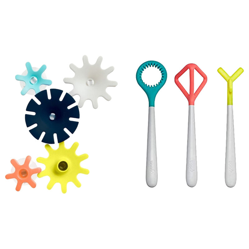 

Boon 8-Piece Set Cogs & Bubble Dipper Bath Toys for Kids, Multicolour