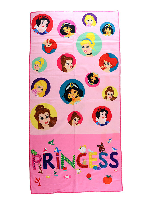 

Disney Princess Microfibre Kids Beach Bath Towel, 55 x 110cm, Pink