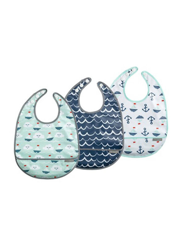 

JJ Cole Bib Set of 3 Piece, Sailboats