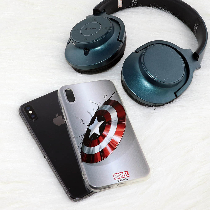 Marvel Apple iPhone X Captain America Printed Mobile Phone Case Cover, White