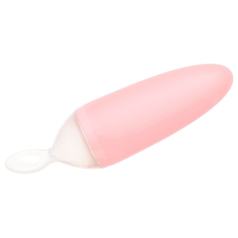 Boon Squirt Silicone Baby Food Dispensing Spoon, 90ml, Light Pink