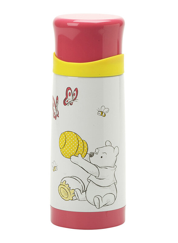 

Disney 350ml Winnie the Pooh Bullet Flask, White/Pink