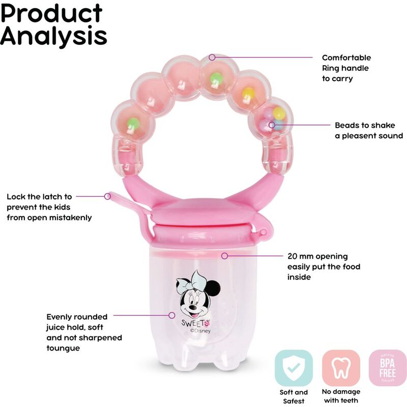 Disney Minnie Mouse Fruit Food Pacifier, Pink