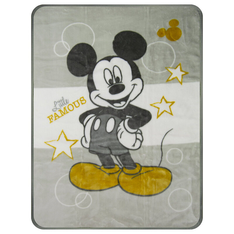 

Disney Mickey Mouse Soft Blanket for Babies, Grey