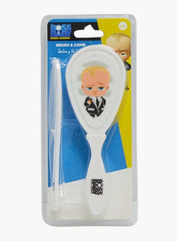 

The Boss Baby 2 Piece Comb and Brush White Set for Baby