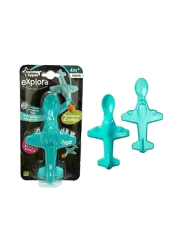 

Tommee Tippee Explora Aeroplane Weaning Spoons, 2 Pieces, Green