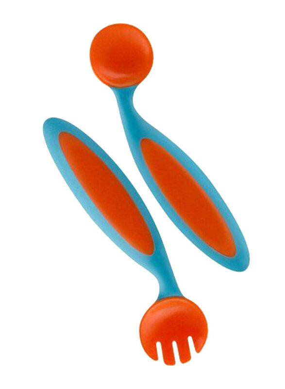 

Boon Benders Utensil Spoon & Fork Set for Baby, Orange