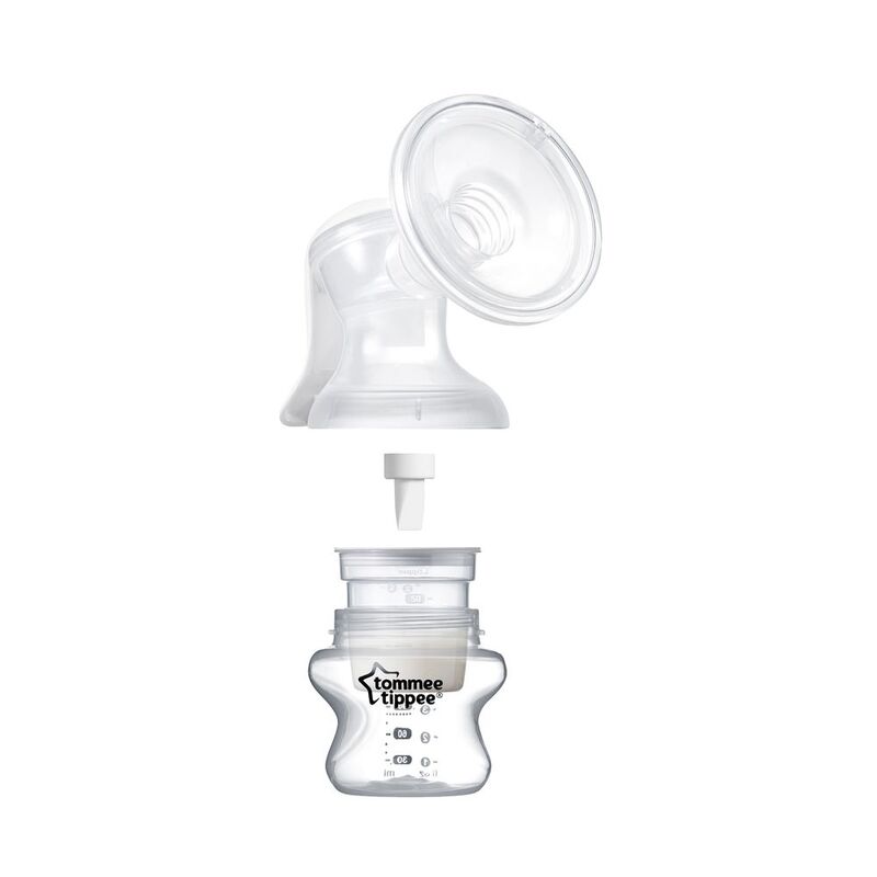 Tommee Tippee Made for Me Manual Breast Pump, Clear/Pink