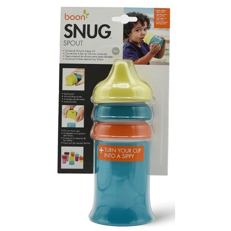 Boon Snug Stretchy Silicone Reusable Spout Lids with Containers, Multicolour