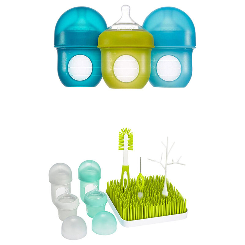 

Boon Nursh Silicone Bottle Set, 4oz, 3 Pieces, Blue