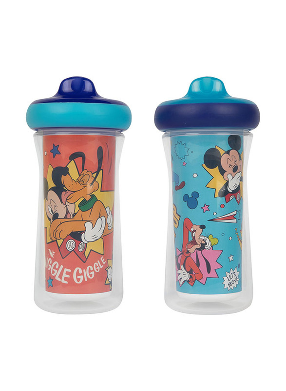 The First Years Mickey Insulated Sippy Feeding Cup, 2 Pieces, 266ml, Multicolour