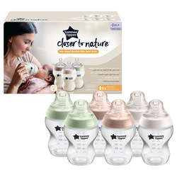 Tommee Tippee Slow-Flow Baby Bottles, 6 x 260ml, Multicolour