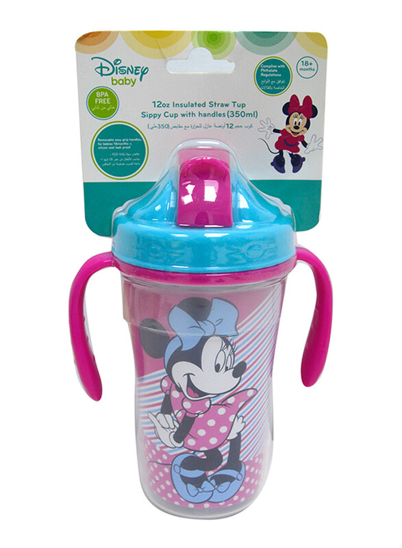 

Disney 12oz Insulated Straw Sippy Cup With Handle, Pink